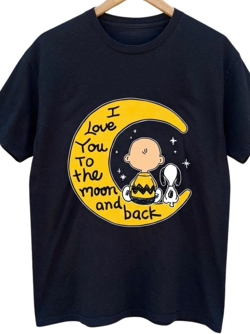 I Love You to the Moon and Back Kids Graphic Tee - Black & Yellow